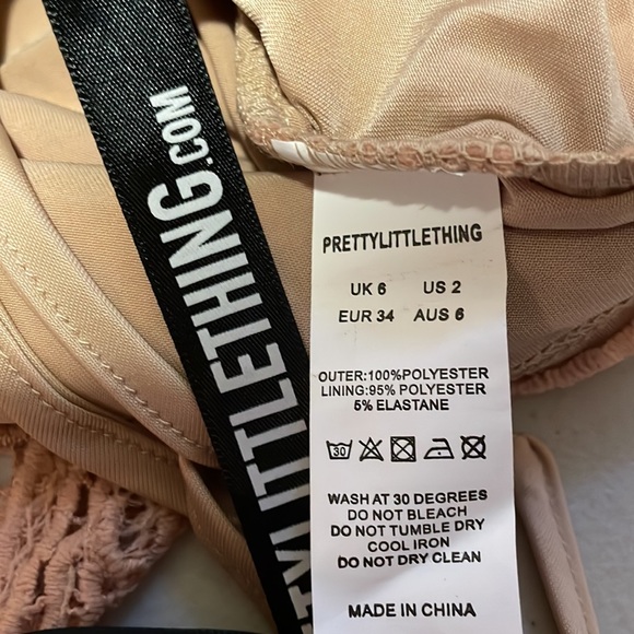 NWT PrettyLittleThing Halterneck Strappy Back Lace Mini Dress, Size 2 - Picture 14 of 16